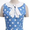 thumbnail image 6 of FRSASU Women's Vintage Polka Dot Dresses Rockabilly Cap Sleeve Dress Trendy Elegant A Line Cocktail Dress Blue, 6 of 6