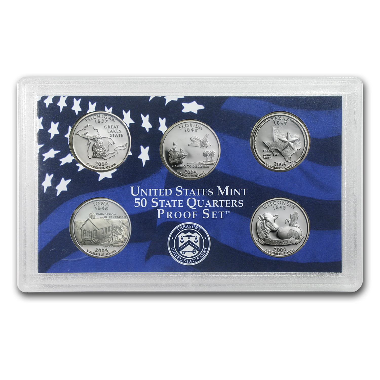 w/ State Quarters  box and COA Mint clad proof coin set 2004 U.S 