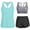 Light Blue, variant on pstuiky Women's Swimsuits Solid Color Crew Neck Plus Size Adaptable 3 Pieces Swimwear Swim Suit Women Bikinis Chest Support with High Cut Swimming Suits