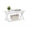 thumbnail image 5 of Modern Simplistic Criss-Crossed Coffee Table, White, 5 of 6