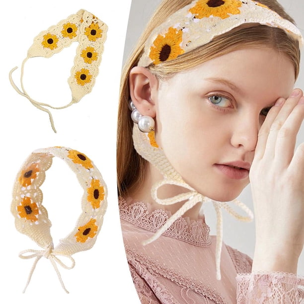 OPDBN Korean Ins Parent-child Sunflower Headband Crochet Hair