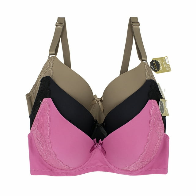 Paquete 3 Brasier Adda Lingerie Copa D, Reforzado