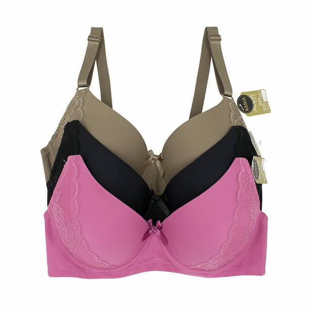 Paquete 3 Brasier Adda Lingerie Copa D, Reforzado