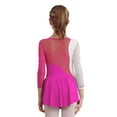 thumbnail image 2 of Aiihoo Girls Sparkle Rhinestone Dress Figure Skating Dress Long Sleeve Mesh Spliced Leotards Dance Dress Rose 10, 2 of 7
