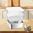 thumbnail image 6 of CoudarTitie Stainless Steel Food Container with Strainer Stackable Reusable Food Storage Box 2000ml, 6 of 9