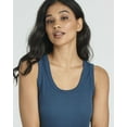 thumbnail image 3 of Real Essentials 3 Pack: Women's Ribbed Knit Sleeveless Crew Neck Tank Casual Midi Shift Dress with Slit, 3 of 6