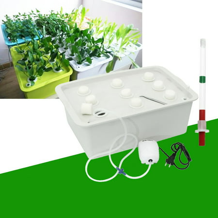9 Plant Sites Spots Grow Deep Water Culture Kit System Bubble Tub (Best Hydroponic System For Strawberries)