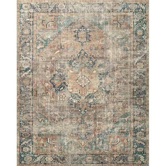 Loloi MARGOT MAT-02 TERRACOTTA / LAGOON 3'-6" x 5'-6"