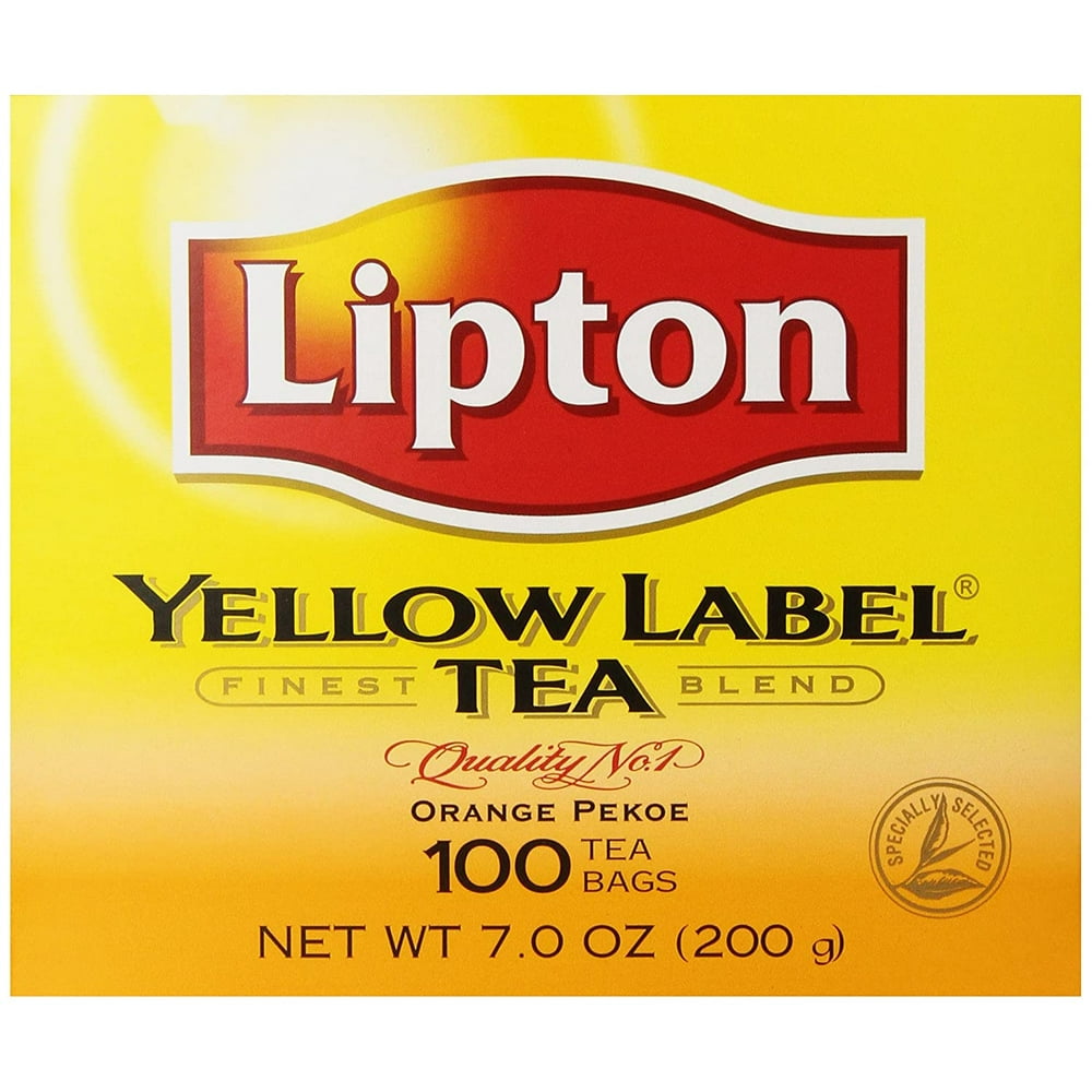 Lipton Yellow Label Tea, Orange Pekoe, 100 Tea Bags (Pack of 12