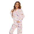 thumbnail image 3 of GLOBAL 100% Cotton Pajamas for Women Notch Collar Pjs Cozy Button Down Homewear with Pockets, Spring & Summer, 2-Piece, Sizes S to 3X, 3 of 6