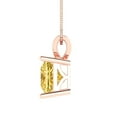thumbnail image 3 of Clara Pucci 14K Rose Solid Hypoallergenic Gold 2.5Ct Natural Citrine Princess Cut Solitaire Designer Necklace Pendant For November, 3 of 6
