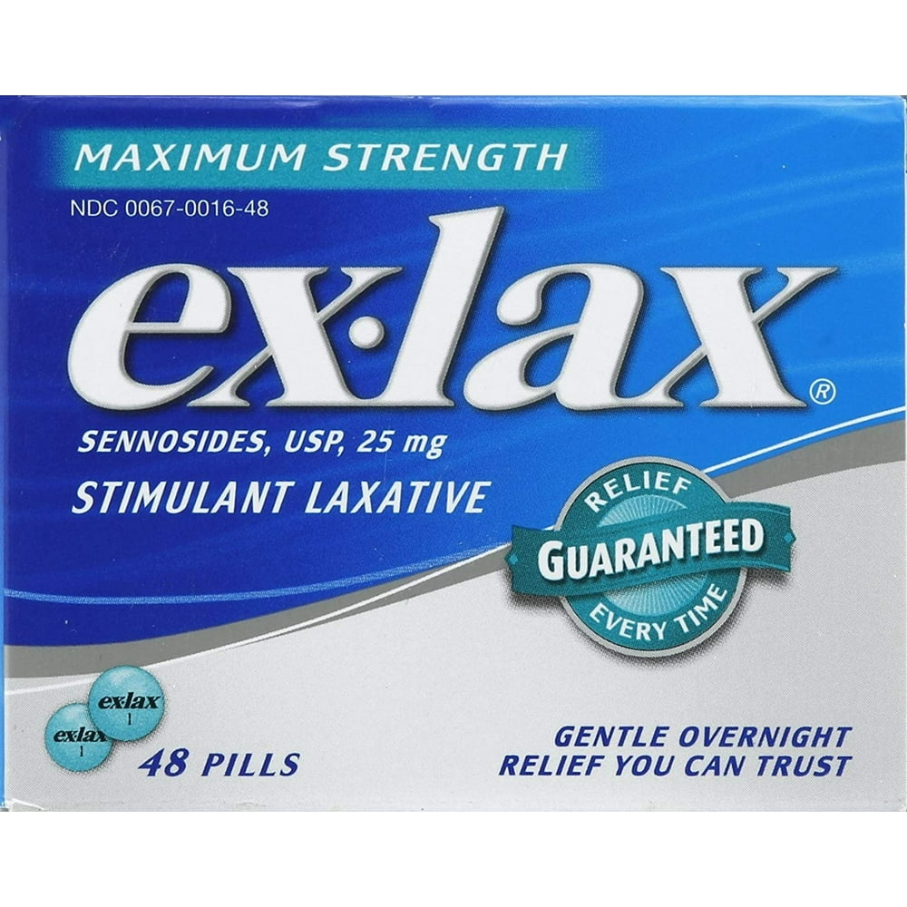 ExLax Maximum Strength Stimulant Laxative Pills, 48 count Walmart