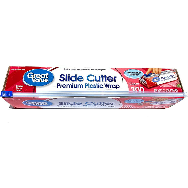 Great Value Slide Cutter Plastic Wrap, Clear, 300 sq ft Reviews 2023