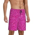 thumbnail image 2 of Wukai Rose Red Glitter Men’s Short Pajama Pants With Pockets Soft Sleep Pj Shorts for Men-Large, 2 of 6