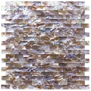 Art3d Rectangle Brown Seamless 12 in. x 12 in. Mother of Pearl Tile (1-Pack)