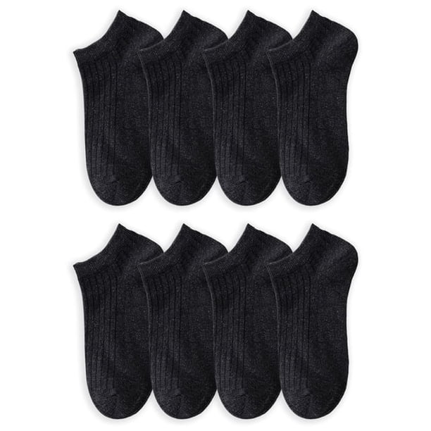 Xiao Hua Calcetines invisibles para hombre (8 pares), de algodón puro, antideslizantes, cortos, cómodos y transpirables, color negro.