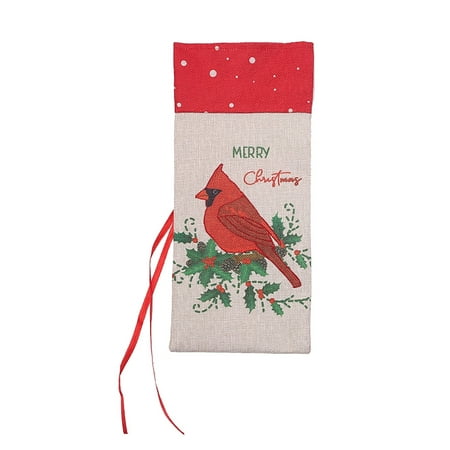 

Creative Print Bird Sleigh Wine Set Red Wine Champagne Bottle Bag Restaurant Decoration