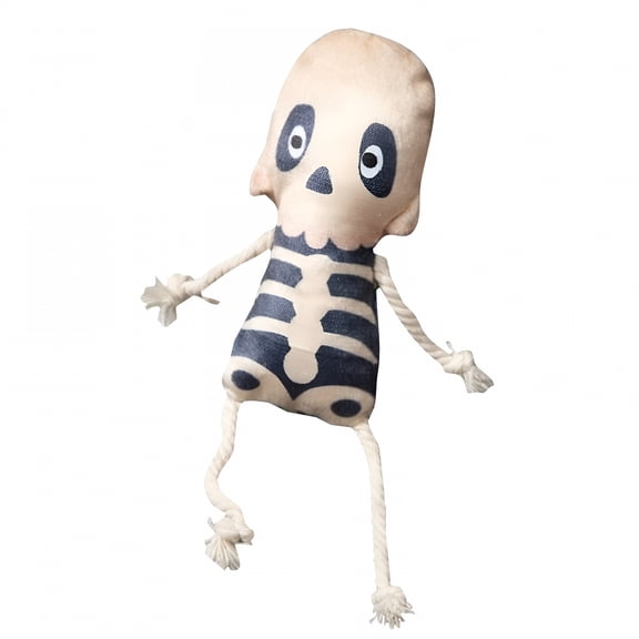 BESTSKY Halloween Skeleton Dog Toy with Squeaker, Durable Chew Toy for Small and Medium Dogs, Interactive Plush Rope Pet Toy