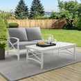 thumbnail image 5 of Kaplan 2-Piece Outdoor Seating Set In White With Gray Cushions- Loveseat, Coffee Table, 5 of 6