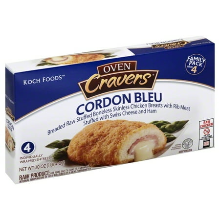 Koch Foods Oven Cravers Cordon Bleu Stuffed Chicken Breasts, 4 ct, 20 oz