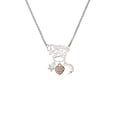thumbnail image 2 of Delight Jewelry Small Rose Goldtone Heart with Clear AB Crystals Silvertone Dream Big Pendant Necklace, 25", 2 of 4
