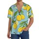 thumbnail image 1 of Balery Lemon Camisa Casual de Manga Corta con Botones para Hombre, Texturizada, Estilo Cubano, para Playa, Verano-Large, 1 of 5