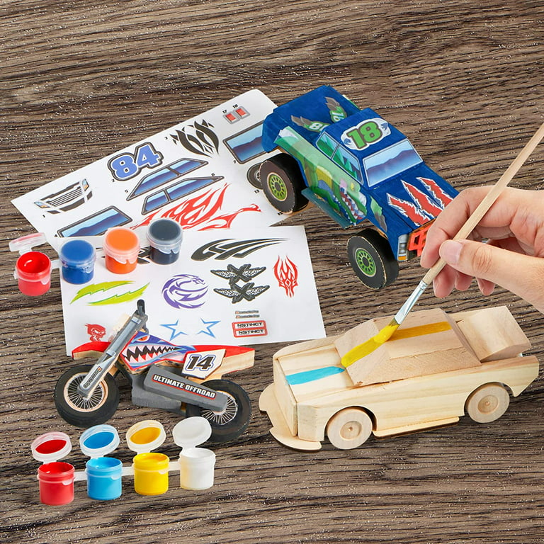 Klever Kits 2 Pack DIY Kid Art Craft Wood Toy Set for Kids Girls Boys  Toddlers