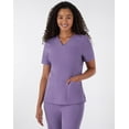 thumbnail image 6 of Hanes Comfort Fit Scrubs Women's Rib Back Scrub Top Soft Plum L, 6 of 10