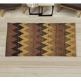 thumbnail image 1 of Chevron Decorative Rug, Zig Zag Lines Pattern on Wooden Looking Background Rustic Home Print, Quality Carpet for Bedroom Dorm and Living Room, 6 Sizes, Pale Chocolate, by Ambesonne, 1 of 1