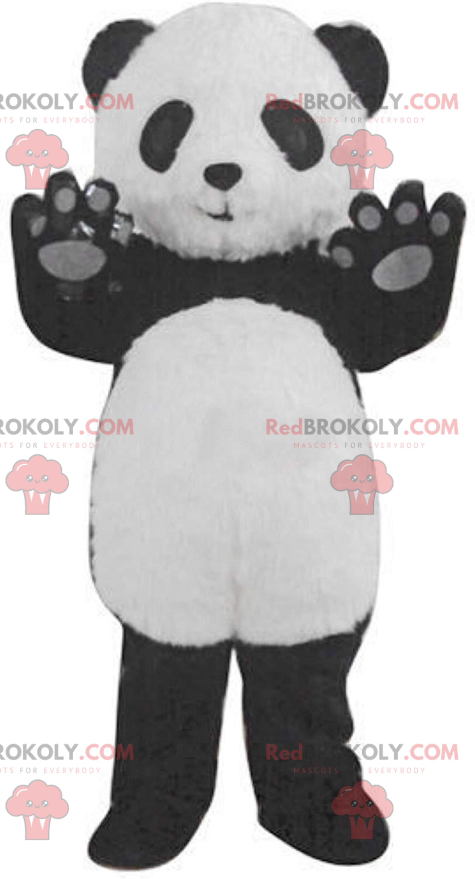 Giant black and white panda mascot, beautiful teddy bear costume