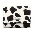 thumbnail image 4 of Cartoon Cow Print Short Wallet, Trifold Coin Purse, Trendy All-Match Faux Leather Purse, 4 of 6