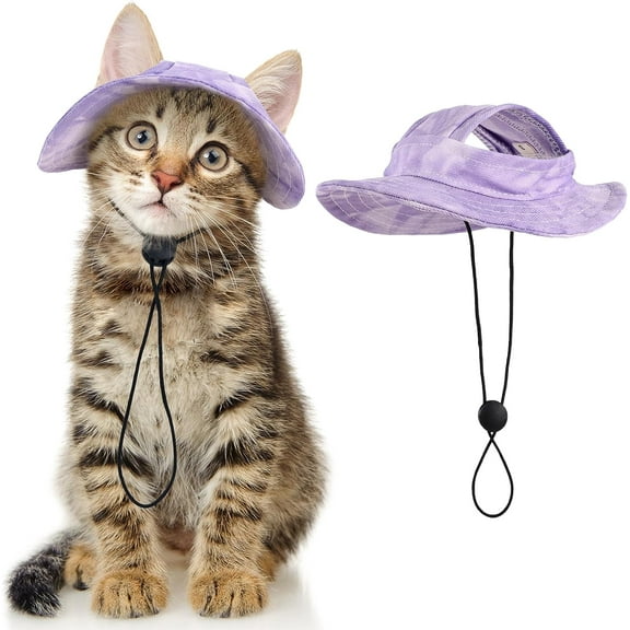 Cat Hats for Cats Only, Cat Cowboy Hats with Ear Holes Tiny Pets Birthday Party Costume, Cat Headwear Mini Cowboy Hat, Funny Sombrero Kitten Hat Chihuahua Beanie Cap Party Decorations