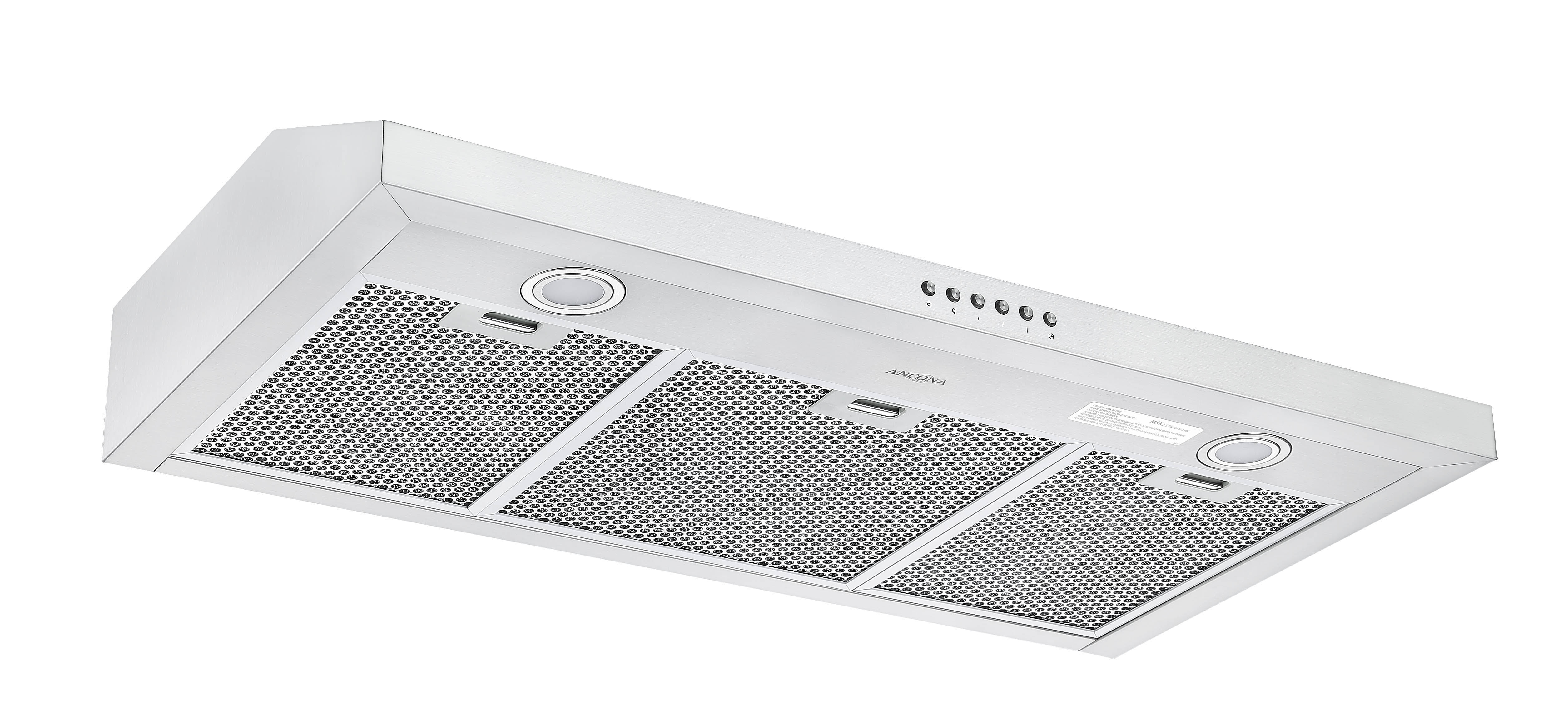 Ancona 36 in. Slim S2C Ducted Under Range Hood in Stainless