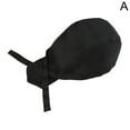 thumbnail image 4 of Lttoisl Unisex Chef Pirate Hat for Restaurant & Kitchen Work, Adjustable Bandana Style Cook's Cap for Men & Women, Universal Catering Service Headwear, Breathable Cotton Blend, Black, 58-62cm, 4 of 8