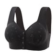thumbnail image 1 of Bras Middle Age Front Closure Seamless Wireless Bra Plus Size With Back Smoothing​​ Womens Bra Black 46, 1 of 3