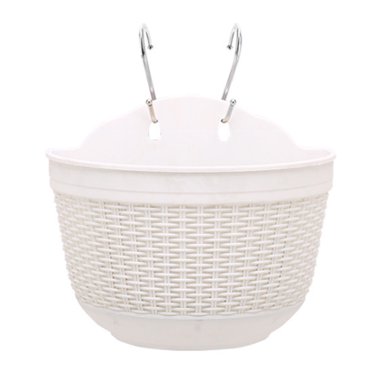 QualitChoice Flower Pot Hanging Balcony Garden Fence Plant Flower Pot Home Garden Decor White L