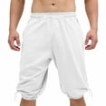 thumbnail image 5 of Men Casual Loose Linen Drawstring Pants Joggers Trousers Elastic Waist Straight Leg Cropped Pockets Lightweight Breathable Quick Dry Beach Vacation Summer Travel Outdoor Hiking, 5 of 9