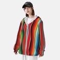 thumbnail image 3 of Kdxio Mexican Serape Blanket Stripes Print Women Men Sun Protection UPF 50+ Jackets Zip Up Long Sleeve Hoodie Hiking Lightweight with Pockets, 3 of 7