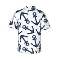 thumbnail image 3 of Bixox Men's Hawaiian Shirts Men's Navy Blue Anchor Print Short-Sleeve Shirt-XX-Large, 3 of 8