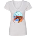 thumbnail image 3 of Inktastic Fun Fiddler Crab with Violin and Mustache Women's V-Neck T-Shirt, 3 of 5