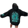 thumbnail image 3 of Bibifish Womens Hoodies Ocean Protection Graphic Printed Hoodies Drawstring Funny Graphic Long Sleeve Hooded Sweatshirts With Pockets, 3 of 7
