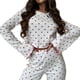 thumbnail image 3 of Conjunto de Pijamas Bonitos para Mujer, 2 Piezas, Larga, Y2K, Otoño e Invierno Corazón Rojo XL, 3 of 10