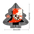 thumbnail image 2 of Stylish Metal Hanging Christmas Tree Wind Spinner - Concentric Black Lines Red Background Snowflakes - Perfect for Garden Decor, 2 of 7