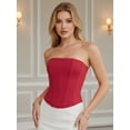 thumbnail image 2 of Bustier Sans Bretelles pour Femmes, Sans Manches, Couleur Unie, à Armatures, 2 of 8