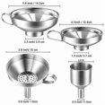 thumbnail image 2 of 4 Pack Stainless Steel Kitchen Funnel Is Suitable for Glass Bottle Seasoning for Transferring Liqui, 2 of 5