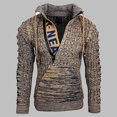 thumbnail image 2 of Awdenio Mens Sweatshirt Classic Plain Knitted Sweater 1/2 Zip Up Lightweight Drawstring Pullover Hoodie, 2 of 4