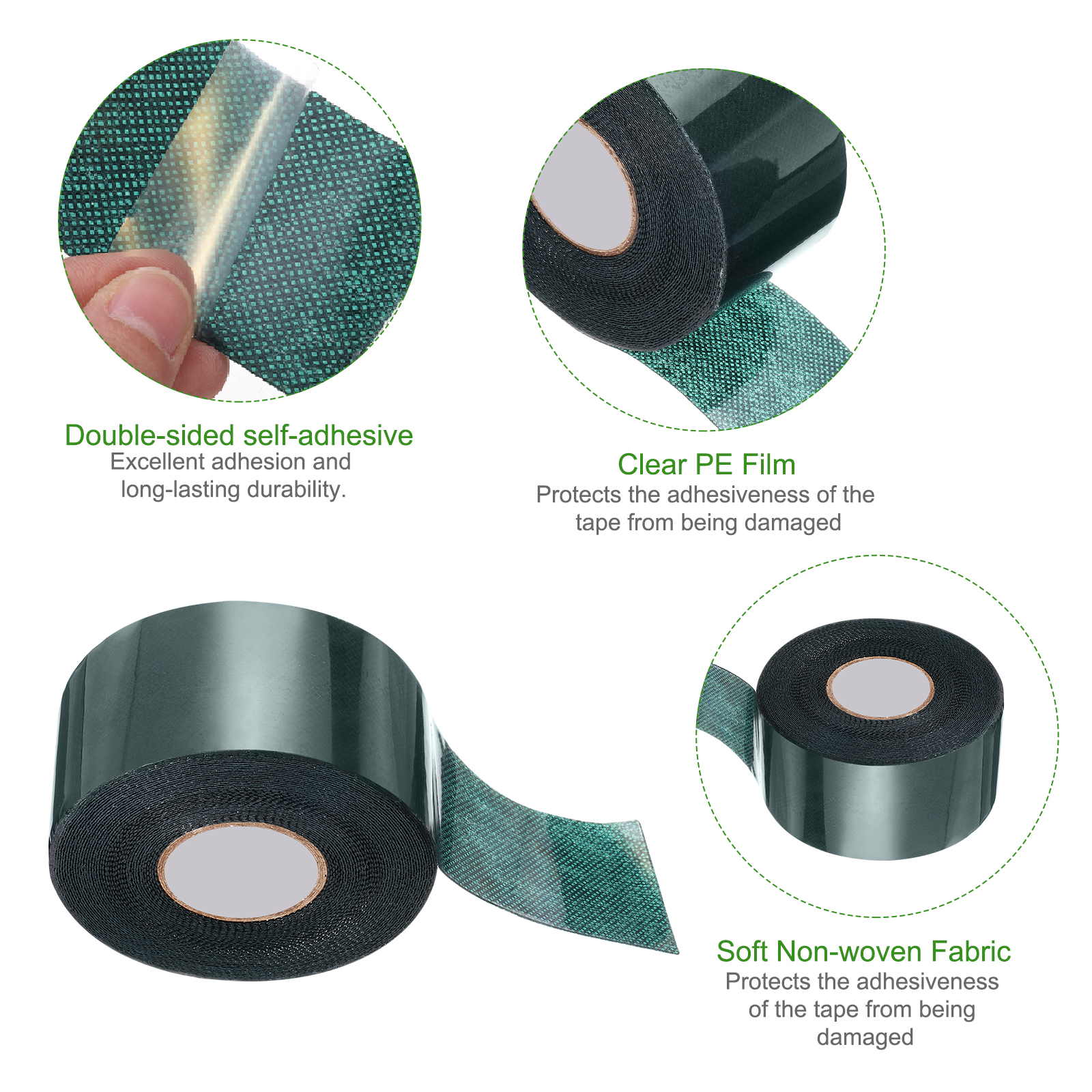 Uxcell Artificial Grass Tape 1.97" x 32.8 ft Double-Sided Turf Seam Tape, Green