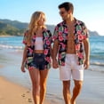 thumbnail image 4 of Hawaiian Button Down Shirts for Women Casual Short Sleeve Floral Tops Aloha Beach Blouses, 4 of 8