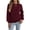 Wine, variant on Women Mock Neck Hollow Leaf Knit Sweater, Long Sleeve Drop Shoulder Pullover, Soft Textured Knit Jumper for Weekend Brunch Khaki,S