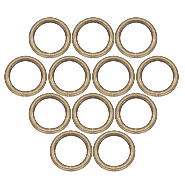 Uxcell 32 Pcs Anillo de Hebilla 19mm/0.7" ID 3.8mm Grosor para Bolsas, Bronce